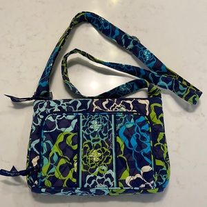 Vera Bradley Katalina Blues Hipster Crossbody Floral Recycled Cotton Bag Purse